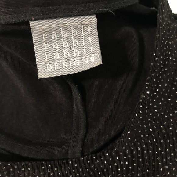 Vintage 90s Slinky Black Sparkle Mini Dress Small - Picture 2 of 5